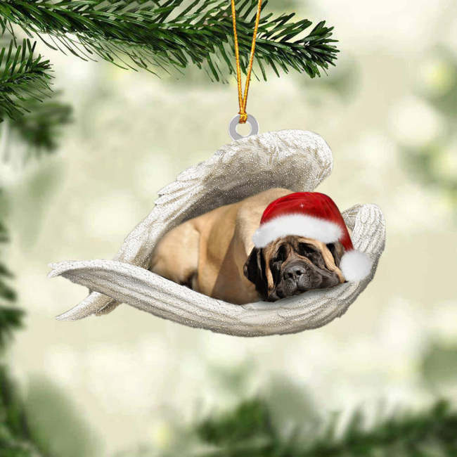 English Mastiff Sleeping Angel Christmas Ornament
