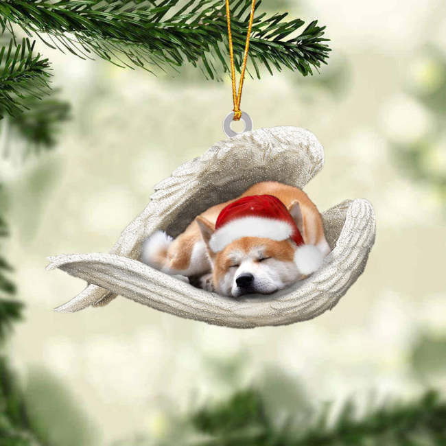 Akita Inu Sleeping Angel Christmas Ornament