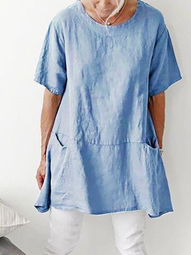 Women's Casual Pure Color Cotton Shirt