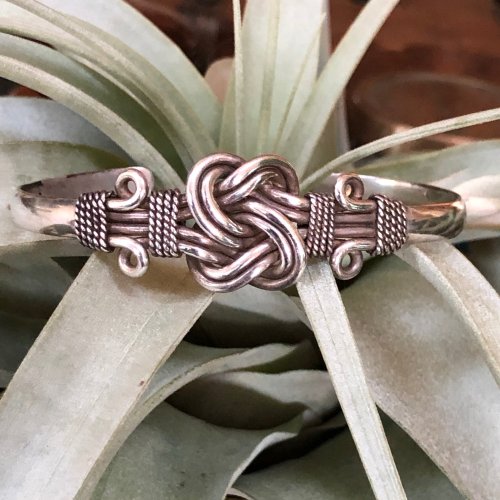 Knotted Sterling Silver Wire Cuff Bracelet