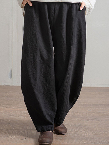 Women's Summer Simple Casual Cotton Linen Harem Loose Pants