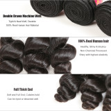 Ali Queen Hair Brazilian Loose Wave Hair Extension 100% Human Hair Weaves Bundles 12-26 inches Remy Hair Natural Color