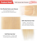 Ali Queen Hair 4x4 Lace Closure Free Part Brazilian Virgin Straight Hair 10 ~20 Inches 613# Lace Closure