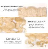 Ali Queen Hair 613# Pre-Plucked Lace Frontal Brazilian Virgin Human Hair Ear to Ear 13x4 Blonde Lace Frontal