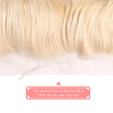 Ali Queen Hair 613# Pre-Plucked Lace Frontal Brazilian Virgin Human Hair Ear to Ear 13x4 Blonde Lace Frontal
