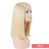 Virgin Remy Hair Short Bob Wigs 150 Density 613# Blonde Lace Front Wigs for Black Women