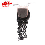 Ali Queen Hair Brazilian Virgin Hair Natural Wave Lace Closure 4x4 Natural Color Free Part Lace Closure With Baby Hair