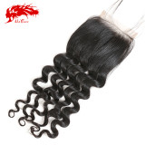 Ali Queen Hair Brazilian Virgin Hair Natural Wave Lace Closure 4x4 Natural Color Free Part Lace Closure With Baby Hair