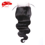 Ali Queen 4x4 Swiss Lace Closure Pre-Plucked With Baby Hair 10~20inches Brazilian Body Wave Virgin Human Hair Closure