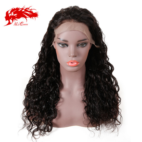 Natural Wave 13x6 Lace Front Wig For Women Natural Black 8 -26 inches Ali Queen Top Virgin 150% Density Human Hair Wigs Pre-Plucked Lace Wigs