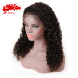 Brazilian Water Wave 13x6 Pre Plucked Lace Front Wig Virgin 150% Density Natural Black Virgin Human Hair Wigs 8 -26 Inches Lace Wig