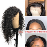 Brazilian Water Wave 13x6 Pre Plucked Lace Front Wig Virgin 150% Density Natural Black Virgin Human Hair Wigs 8 -26 Inches Lace Wig