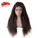 Yaki Straight Lace Front Wig For Women Natural Black 8 -26 inches Ali Queen Virgin 150% Density Hair Wigs 13x4  Pre-Plucked Lace Wig