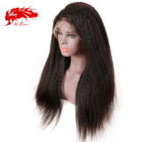 13x6 Yaki Straight Lace Front Wig For Women Natural Black 8 -26 inches Ali Queen Virgin 150% Density Hair Wigs Pre-Plucked Lace Wig