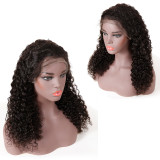 Brazilian Deep Wave Curly Full Lace Wigs Natural Color 12-28 inches Human Hair Wigs Ali Queen Hair 130% 150% Density