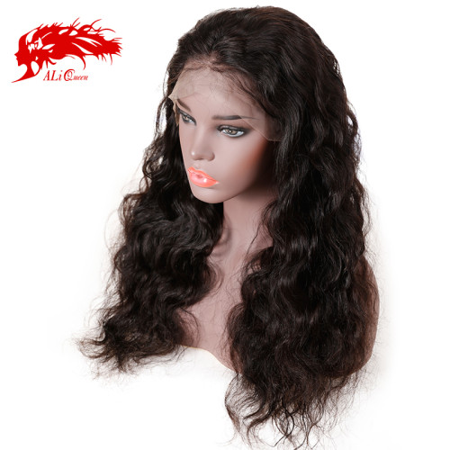 Virgin 150% Density Brazilian Body Wave 13x4 Lace Front Wig Pre Plucked Lace Wig Natural Black Human Hair Wigs
