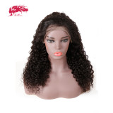 Brazilian Deep Wave Curly Full Lace Wigs Natural Color 12-28 inches Human Hair Wigs Ali Queen Hair 130% 150% Density