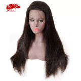 Ali Queen Hair Products Remy Brazilian Straight Human Hair Wig 360 Lace Frontal Wig Pre Plucked Hairline 180% Density