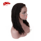Virgin 150% Density Pre Plucked Human Hair Wig Mongolian Afro Kinky Curly 13x4 Lace Front Wig 8- 26 inches