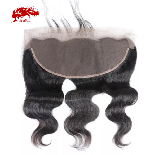 Swiss Lace Brazilian Body Wave 13x6 Lace Frontal Ear To Ear Pre Plucked With Baby Hair High Quality Human Hair  Ali Queen Hair Free Part