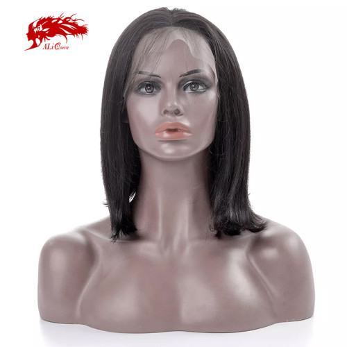 Virgin Remy Hair Short Bob Wigs Lace Front Wigs for Black Women Natural Black