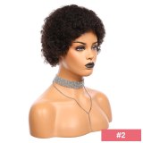 Pixie Cut Straight Short Bob Wigs Natural Black Ali Queen Hair Brazilian Remy Human Hair Wig With Bangs Full Machine Wig