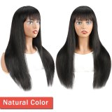 Straight Human Hair Wigs With Bangs Brazilian Virgin Remy Hair Wigs For Woman 8 -26  Colored Full Machine Wigs