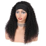 Kinky Curly Headband Scarf Wig Glueless Human Hair Wigs for Black Women Ali Queen Hair Headband Wig With Brazilian Virgin Hair