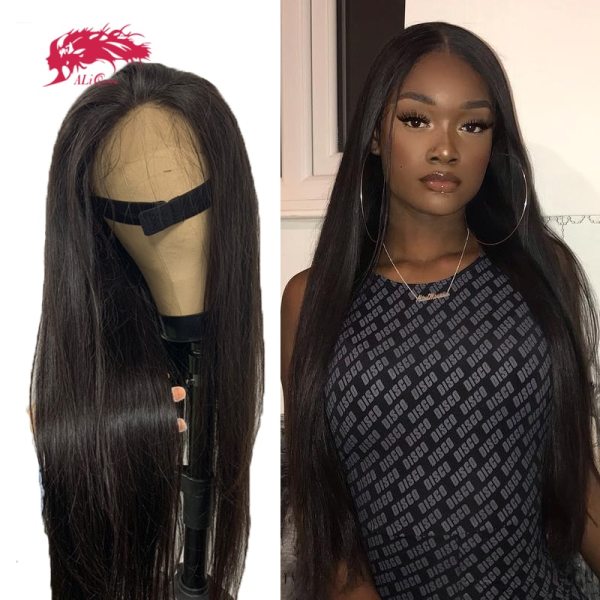 Straight 13x4 Lace Frontal Wig With PrePlucked Hairline 130% 150% 180% Brazilian Customs Wigs Remy Human Hair Wigs