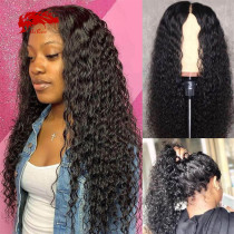 Deep Wave 13x4 13x6 Lace Front Wig Natural Black Lace Frontal Wig Remy 130% 150% Density Brazilian Deep Wave Curly Human Hair Wigs For Women