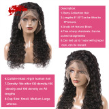 Deep Wave 13x4 13x6 Lace Front Wig Natural Black Lace Frontal Wig Remy 130% 150% Density Brazilian Deep Wave Curly Human Hair Wigs For Women