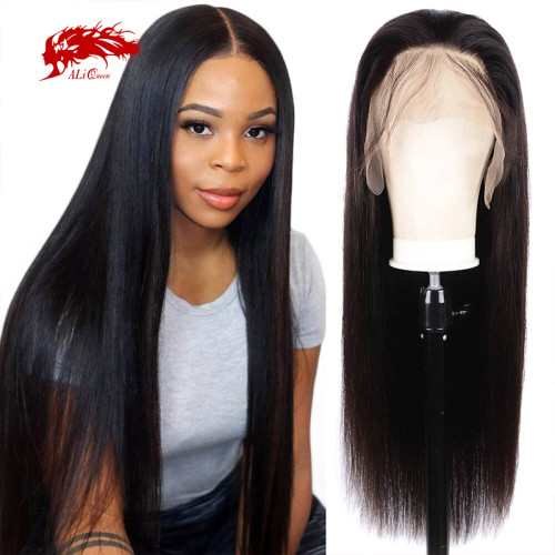 130% 150% Brazilian Straight 4x4 5x5 Lace Closure Wig Natural Black Color Wig 10 -30 inches Virgin Remy Hair Wig Best Human Hair Wigs