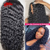 130% 150% Brazilian Water Wave 4x4 5x5 Lace Closure Wig Natural Black Color Wig 10 -30 inches Virgin Remy Hair Wig Best Human Hair Wigs