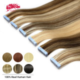 Ali Queen Hair Straight Tape In Human Hair Extension Brazilian Virgin Hair Extensions