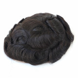 New Q6 Men Toupee  Indian Human Hair Replacement Systems Hairpieces Lace PU Wig Man Natural  Men's capillary prothesis