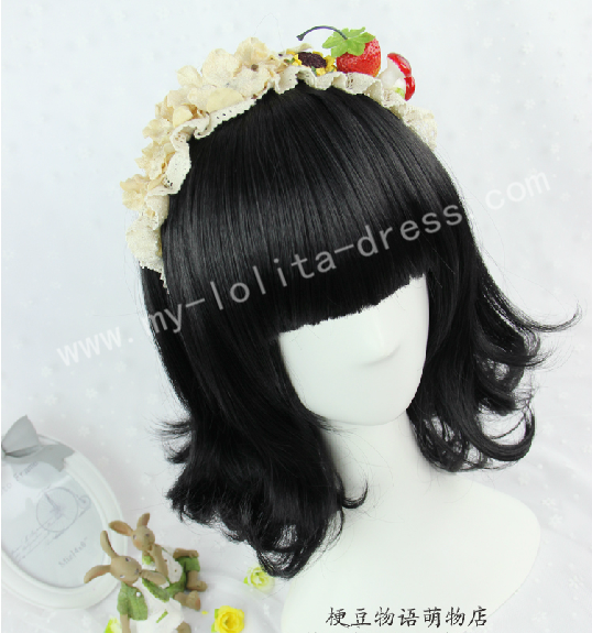 Sweet Black Face Framing Lolita Wig