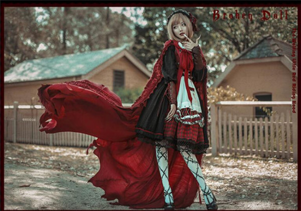 The Wolf Turns Little Red Riding Hood~ Lolita Fullset (OP++ Scarf ...