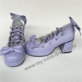 Sweet Purple Square Heels Lolita Shoes with Straps