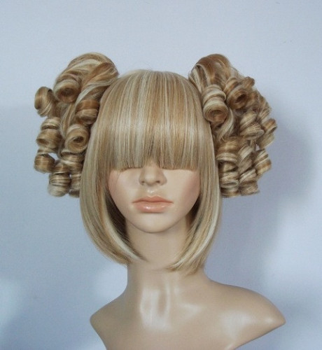 Two Light Brown Mixed Colors Lolita Hair Piece $-Princess Wigs