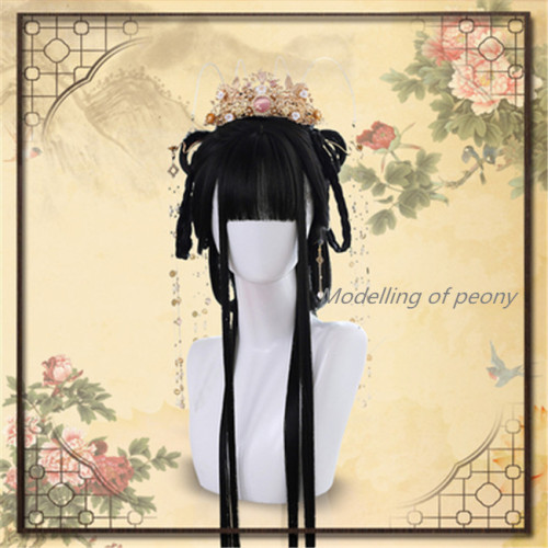 HANFU Lolita Harajuku Orange cheveux bouclés perruque cosplay Loli doux fille 70 cm MW sa HANFU Lolita Harajuku Orange cheveux bouclés perruque cosplay Loli doux fille 70 cm MW sa