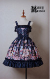 Flower Wall - Lolita JSK Dress -Ready Made Coffee Brown without animals Size L - In Stock