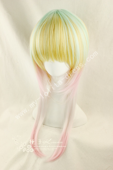 Light Golden Pink Curls Lolita Wig 70cm Long
