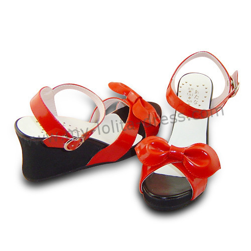 red bow sandals flat