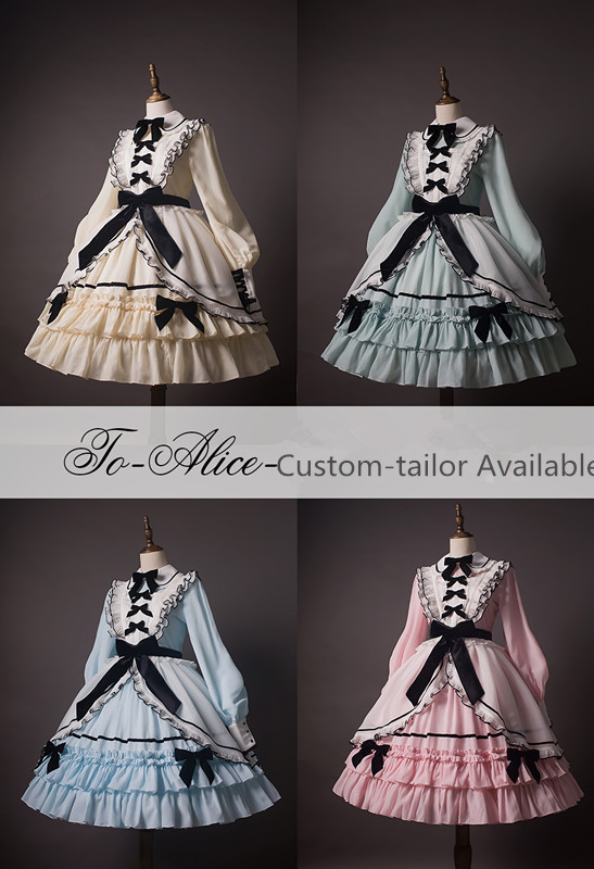 To Alice~ Lolita Long Sleeves OP Dress - Custom-tailor Available $106.99