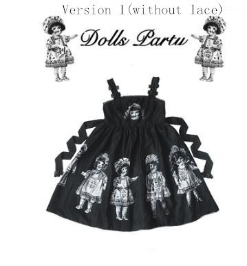 Antique Paper Doll Black Pink Lolita Jsk Dress 78 99