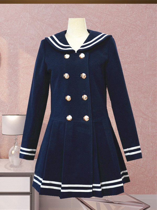 Princess Faith College School Style Sailor Style Lolita Long Coat