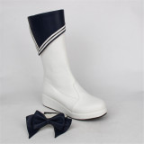 Angelic Imprint- Classic Sailor Style Lolita High Cylinder Boots with Removable Bow