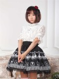 Black Chandeliers Printed Lolita Pleated Skirt