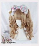 Sweet Burly Wood Face Framing Double Ponytails Curls Lolita Wig