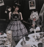 Diamond Honey ~Leopard Cat Gothic Lolita JSK -Ready Made